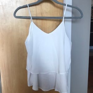 White ruffled blouse